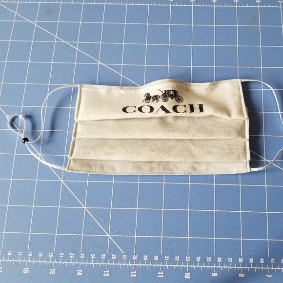 (2) masks with Coach logo - black+white elastic - Picture 3 of 7